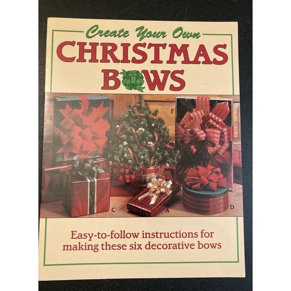 Create Your Own Christmas Bows Pattern Booklet DIY‎ Wrapping Decorative How To - Picture 1 of 7